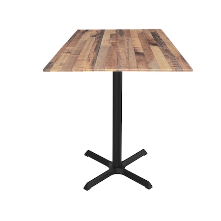 42 Tall OD211 Black Table Base W30x30 Foot And 32x32 Square Rustic Top,IndoorOutdoor